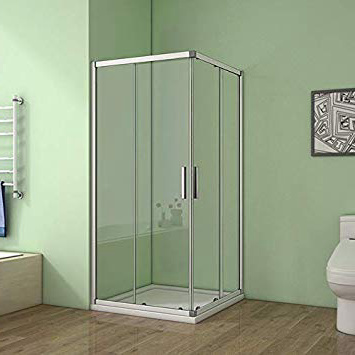 Mamparas Cabina de Ducha Corrediza 5mm Pantalla para Baño 80x80x185cm