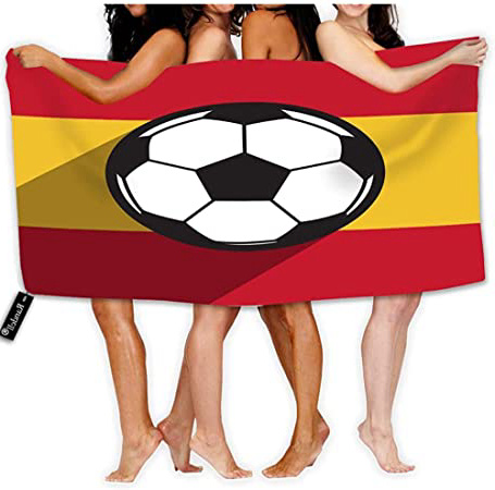 Icono de fútbol de Toalla de Playa de Secado rápido de Microfibra con Bandera de España para niños, Adolescentes, Adultos,