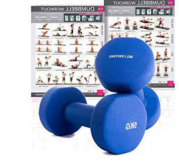 KG Physio Mancuernas De Neopreno De Calidad Profesional Juego De 2 Pesas - Cartel Incluido
