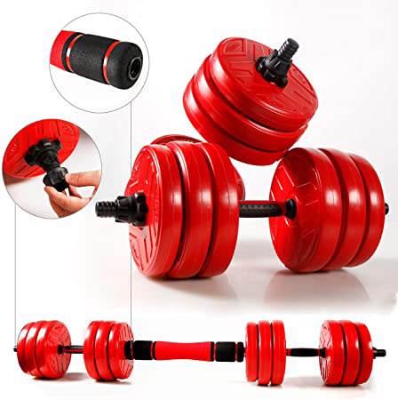 CCLIFE Mancuernas Ajustables con Pesas Barra y Discos 20/30 / 40KG Mancuernas 2en1