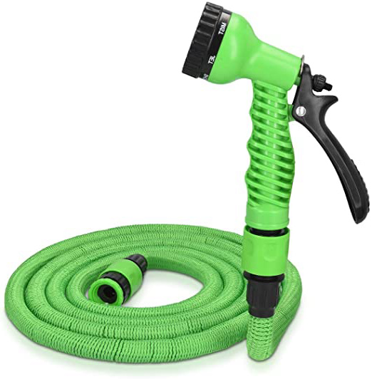 Navaris Manguera de jardín Extensible - Resistente Manguera de 7.5M con 7 Funciones de riego - para regar o Lavar el Coche con Agua a presión