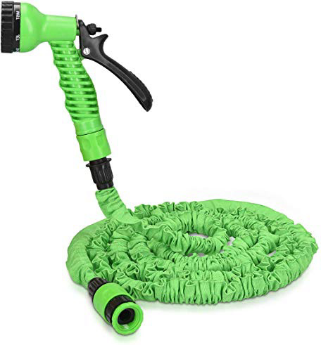 Navaris Manguera de jardín Extensible - Flexible Manguera de 7.5M con 7 Funciones de riego - para regar o Lavar el Coche con Agua a presión