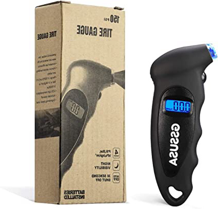Switory Manómetro Digital Presion Neumáticos, 150 PSI 4 Ajustes para Car Truck Bicycle Bike con LCD Retroiluminado, Empuñadura Antideslizante e Iluminación Luminosa, Negro (1 Paquete)