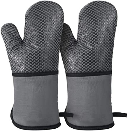 Guantes de Horno,Guantes de Horno de Cocina con Silicona,Guantes de Barbacoa Guantes para Hornear Resistentes al Calor hasta 500 °F,Algodón Antideslizante para Cocinar,Asar,Hornear,Barbacoa,1 par