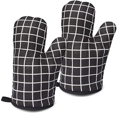 HOMVILLA Guantes de Horno Resistencia al Calor, Forro de Algodón Suave con Guantes de Cocina Antideslizantes, Guantes de Doble Horno la Parrilla para Cocinar, Hornear, Manoplas para ollas y hornos