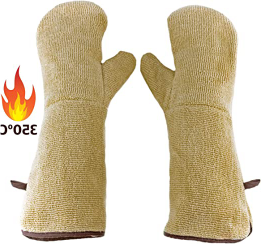LA LUPE Guantes para Horno de Cocina Profesional, térmicos Resistentes al Calor 350 °C. Manoplas protección para Barbacoa a Alta Temperatura.
