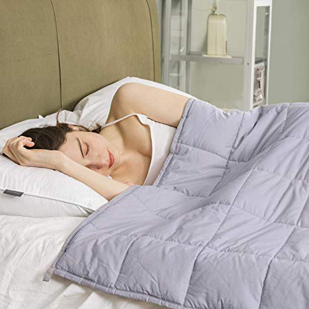 puredown® Manta Ponderada Suave 100% Algodón con Cuentas de Vidrio para Adultos, 5.4kg para 45-60kg Persona, 120x180cm Gris Claro