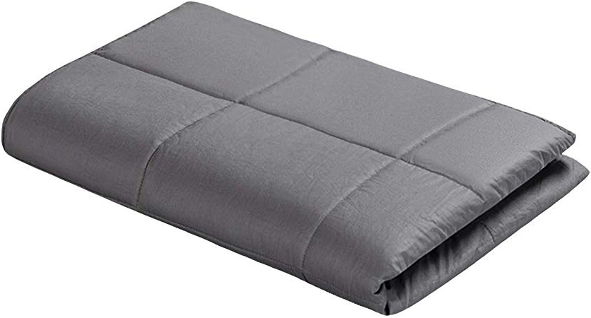 COSTWAY Manta con Peso de Algodón para Adultos Alivia el Estrés Manta Pesada Gravedad Ponderada Color Gris (152X203cm, 9KG)