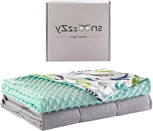 snoozzzy Manta con Peso Infantil y Funda de Dinosaurios 40X60 pulg, (7 LB) Estupenda para los niños – Ayuda a Relajarse y conciliar el sueño
