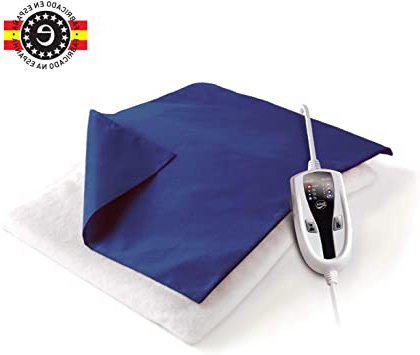 Daga 2PH - Almohadilla Eléctrica, 46 x 34cm, Conexión Fija, Mando Electrónico, 4 Niveles de Temperatura, Acabado Textil Acolchado, 3 Tiempos Programables, Autostop de Seguridad, Calentamiento Rápido