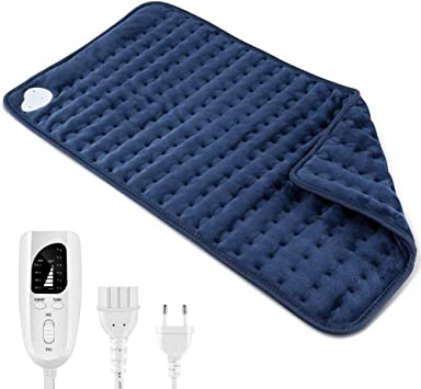 Almohadilla Eléctrica Manta Termica Eléctrica Calentamiento Rápido con 6 Niveles Temperatura, 4 Modes Temporizadores, Cinta Ajustable, para Lumbares, Espalda, Hombros, Abdome (60 x 30 cm)