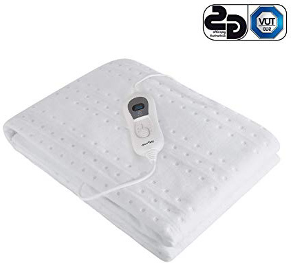 MVPower Calienta Camas Eléctrico Individual 3 configuraciones de temperatura y apagado automático protección contra sobrecalentamiento mantas calefactoras lavables (150 * 80cm, blanco)
