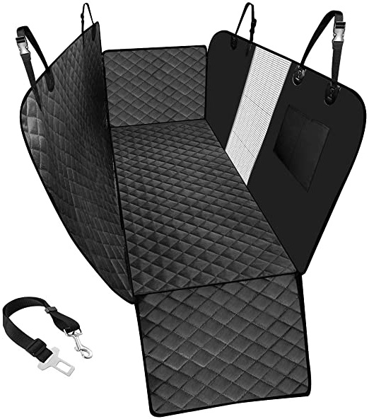 KYG Cubierta Asiento Coche Perro Alfombra de Asiento Coche Mascota con Ventana de Malla Visible Funda Coche Perro Impermeable Protector Coche Perro Antidesliante