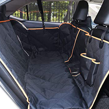 DADYPET Funda para Asiento de Perro Protector Maletero Coche Asiento de Mascotas Segura y Resistente Adecuada para Coches/Camiones/SUV Fácil de Instalar y Limpiar 147 * 135 * 34cm (Negro)