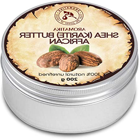 Manteca de Karité 200g - Africana -Ghana - Sin Refinar - Prensado en Frío - 100% Puro y Natural - Mejor para el Cabello - Piel - Labio - Cara - Cuidado del Cuerpo - Frasco de Aluminio