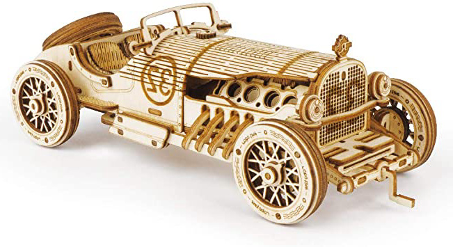 ROKR Car Madera Maquetas para Construir - Maquetas para Montar - Set de Construcción Puzzle 3D para niños y Adultos (Grand Prix Car)