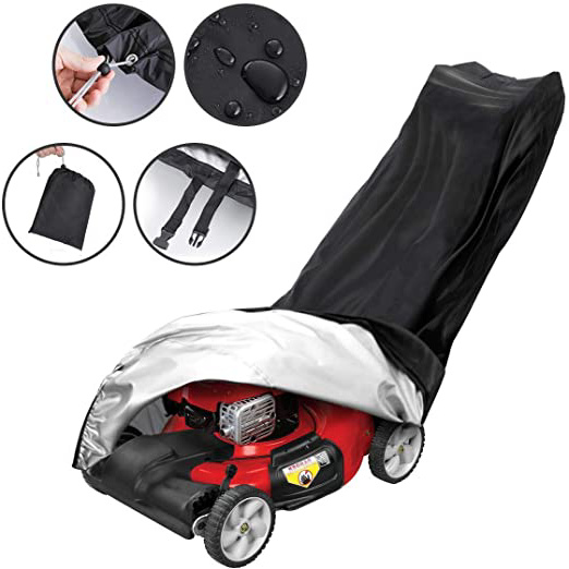 Tvird Funda para Cortacésped Cubierta para Cortacésped210D Poliéster,con Cordón y Bolsa de Almacenamiento,Impermeable/Polvo/Lluvia/Nieve/UV,Aire Libre Todo-Tiempo Durable(191 x 67 x 58. 5 cm)