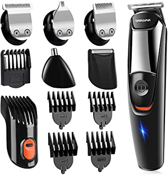 NAVANINO Cortapelos Hombre Profesional, Recortadora de barba, Maquina Cortadora de Pelo Recargable, Cortapelos Nariz y Orejas, Máquina de Afeitar, Recortadora Barba y Precisión Impermeable 5 en 1