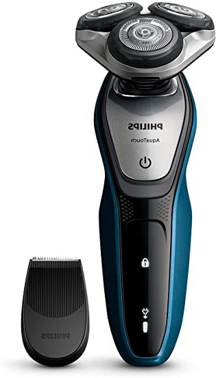 Philips AquaTouch S5420/06 - Afeitadora eléctrica, sin cable, uso en húmedo y seco, 45 min de uso/1 h carga, con tapa protectora del cabezal, battery-powered, color azul
