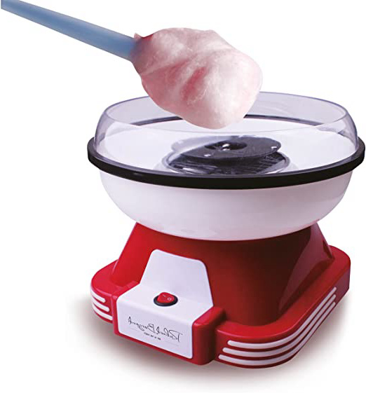 Richard Bergendi Maquina Algodon de Azucar | Retro Cotton Candy Machine | Usar Azúcar Regular de Caramelo Duro Sin Azúcar | 500W Rojo