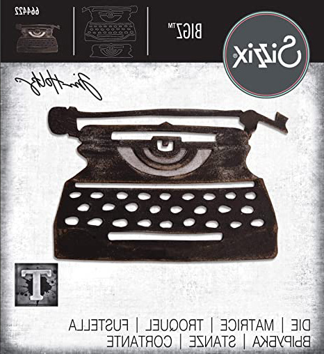 Sizzix Troquel Bigz 664422 Máquina de Escribir Retro by Tim Holtz, multicolor, Talla única
