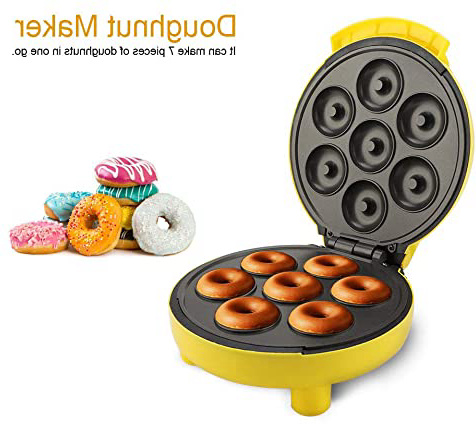 lyrlody Máquina de Rosquilla Eléctrico Máquina de Hacer Buñuelos Antiadherente Mini Molde de Donuts Donutera Gofrera Electrica Enchufe de la UE 220V 23 * 20.5 * 11 cm