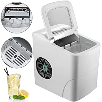 BuoQua Máquina de Hielo Portátil Máquina Silenciosa para Hacer Hielo Máquina de Hielo para Casa Portátil Máquina para Hacer Cúbitos de Hielo Máquina de Cúbitos de Hielo (Blanco)