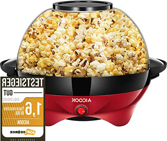 Aicook Palomitero, Máquina de Palomitas con Plato Calentamiento Antiadherente, Almacenamiento Conveniente, Silencioso & Rápido, 5 Litros