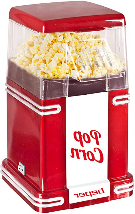 Beper - Máquina para Hacer Palomitas de Maíz, Preparación en 3 minutos, sin Grasa, Circulación de Aire Caliente, 1200 W de Potencia, Rojo