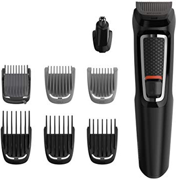 Philips Barbero MG3730/15 - Recortador de Barba y Precisión 8 en 1, Cuchillas autoafilables, Incluye Funda de Viaje, batería, negro