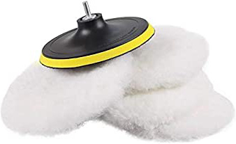 SPTA (diámetro 180 mm) Boina de pulir de lana de cordero adhesivo Juego de almohadillas de pulido Funda pulidora de lana autoadherente para coche Máquina Pulidora Limpieza