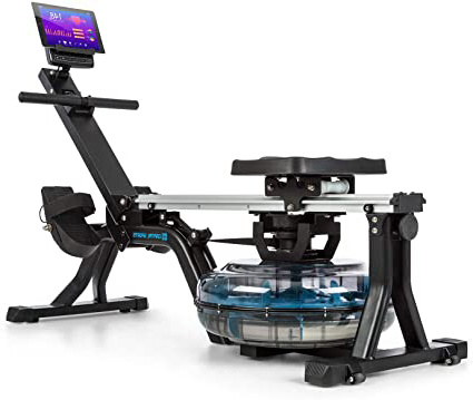 Capital Sports Flow - Máquina de Remo de Agua, Banco de Remo, 80 cm de Largo, Ordenador con Pantalla LCD, Soporte para tabletas, Aluminio y Acero