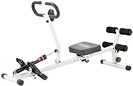 Máquinas de remo Inteligente Plegable en el hogar Equipo de Fitness de Abdomen silencioso de Interior (Color : Blanco, Size : 132.5 * 43 * 48cm)