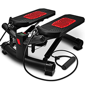 Sportstech Twister Stepper 2 en 1 Cuerdas de Resistencia - STX300 Escaladora y Swing Stepper para usuarios Principiantes y avanzados con Pantalla Multifuncional
