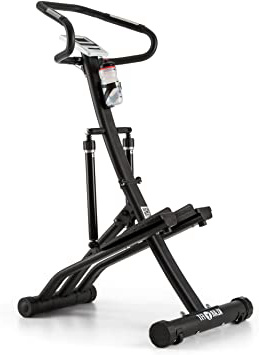 Klarfit Treppo Power Stepper Máquina de Step estática Plegable (Sensor de pulsaciones, Ordenador de Entrenamiento, Ajustable, Entrenar en casa) - Negra