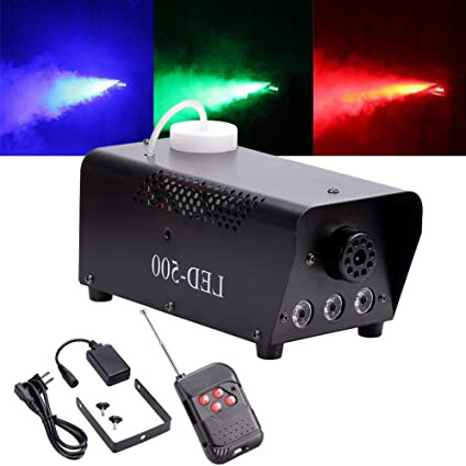 UKing Máquina de humo 500W LED Negro RGB Control Remoto Buena Atmósfera para Varios Festivales Party Bar Disco Clubs Escena de la Boda