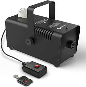 Máquina de niebla de Halloween, Fansteck Máquina de humo portátil control remoto inalámbrico para fiestas, bodas, rápida generación de enorme niebla 2000 CFM, con protección del fusible, negro metal