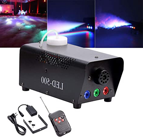Yimosi - Máquina de humo de 500 W con luces LED RGB y mando a distancia para DJ, Club, boda, cumpleaños, fiesta, discoteca, bar