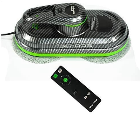 ECODE Robot Limpiacristales Absolut Carbon WINCLEAN, Limpiavidrios, Automático,Mando Distancia, AFS Sistema Anticaidas, 3 Programas, 12 mopas incluidas ECO-996