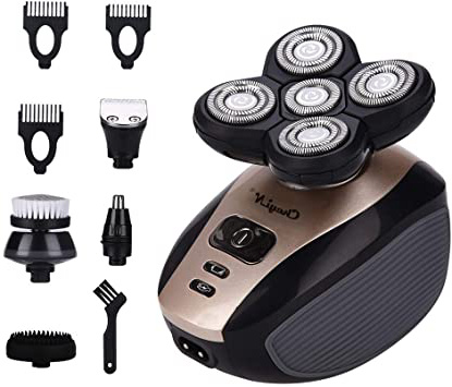 Maquinilla De Afeitar ,Afeitadora Corporal Electrica Hombre ,Impermeable, Cinco Cabezas Flotantes Que Quitan Inteligentemente Los Bigotes, Adecuados Para Hombres y Mujeres -CkeyiN
