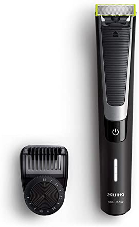 Philips OneBlade Pro QP6510/30 - Recortador de barba con peine de precisión de 12 longitudes, recorta, perfila y afeita, recargable