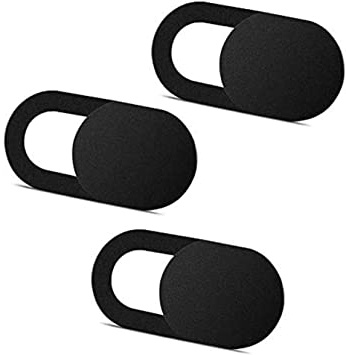ivoler [3 Unidades Cubierta Webcam, Webcam Cover Slider Diseño Ultra Fino Camera Cover Tapa Webcam para Todo Tipo de Ordenadores Portátiles, Tabletas y Móviles Inteligentes - (Negro)