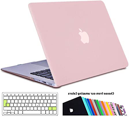 iNeseon MacBook Air Funda de 13 Pulgadas (Modelo A1466 A1369), Protectora Rígida Carcasa con Cubierta de Teclado para MacBook Air 13 2010-2017 (Tamaño 32.5 x 22.7cm), Cuarzo Rosa