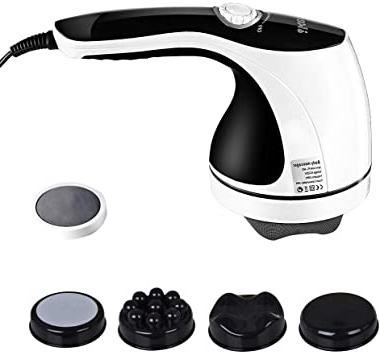 Ikeepi Masajeador Anticelulítico Eléctrico con 4 cabezas reemplazadas, Masaje portátil para aliviar el dolor muscular, calma los músculos, levanta el cuerpo