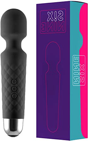 Masajeador Eléctrica Recargable Wand Massager - Con 20 patrones de vibración y 8 velocidades - Carga por USB - de Six Nine (Negro)