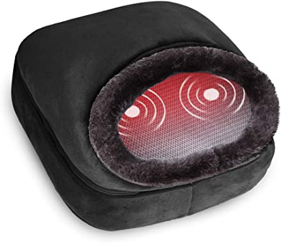 Snailax 3-en-1 masajeador de pies con calefacción y vibración, masaje de espalda con calor, almohadilla térmica y 5 modos de masaje, calentadores de pies, alivio del dolor SL522V-ES