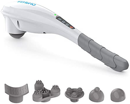 RENPHO Recargable Masajeador Inalámbrico de Percusión profunda para espalda, músculos, pie, cuello, hombro, pantorrilla - Alivio completo de los dolores corporales con 5 nódulos, Blanco