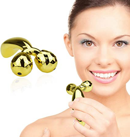 TBPHP 3D Rodillos Masajeadores Faciales, Masajeador Roller Tools Anti Aging Belleza Natural Dispositivo Herramienta Reafirmantes para Estiramiento Facial en forma de V, Adelgazamiento del Cuerpo