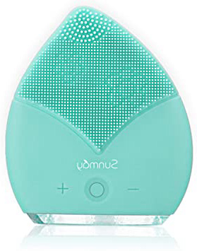 【Sunmay Leaf】SUNMAY Limpiador Facial Impermeable Eléctrico Masajeador con Silicona FDA Recargable Vibraciones Sónicas Dispositivo para Exfoliación la Cara