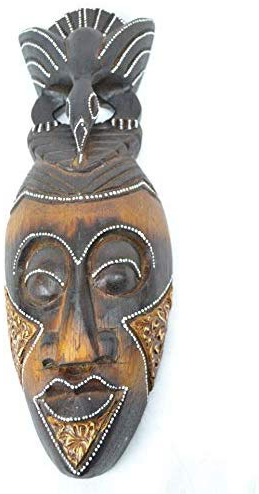Máscara africana de madera, 30 cm, fabricación artesanal